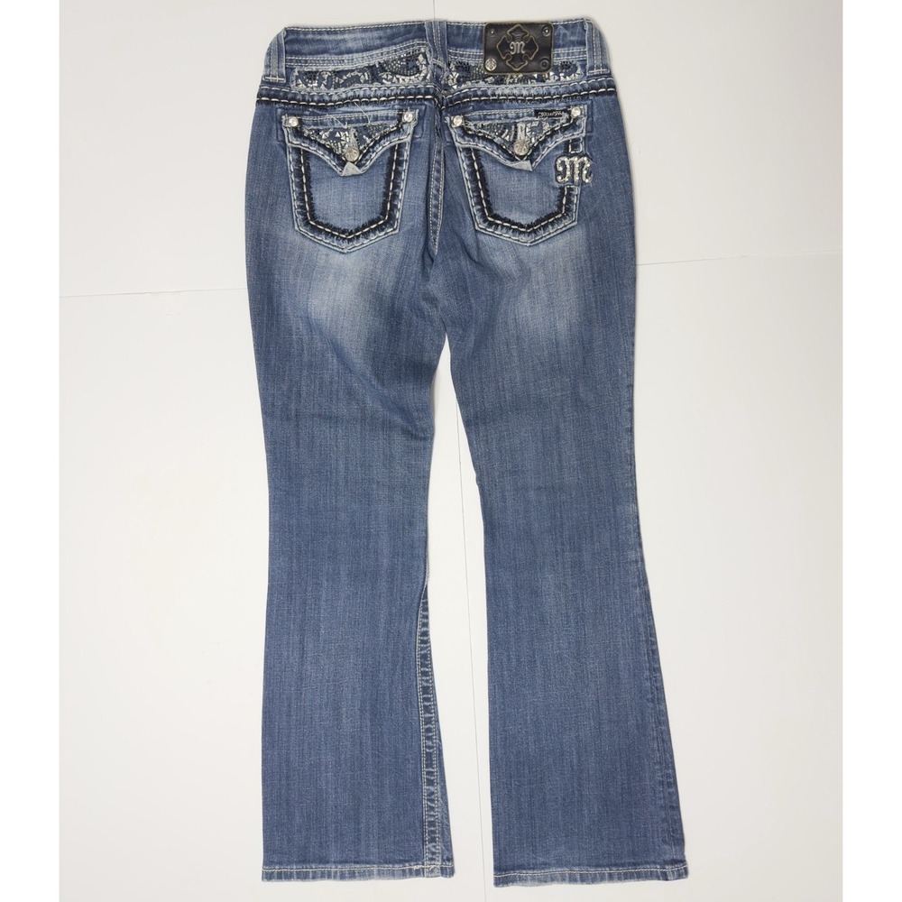 Miss Me Women's Easy Bootcut Jeans Embellished Size 30 Rhinestones Cowgirl Rodeo - Picture 10 of 12